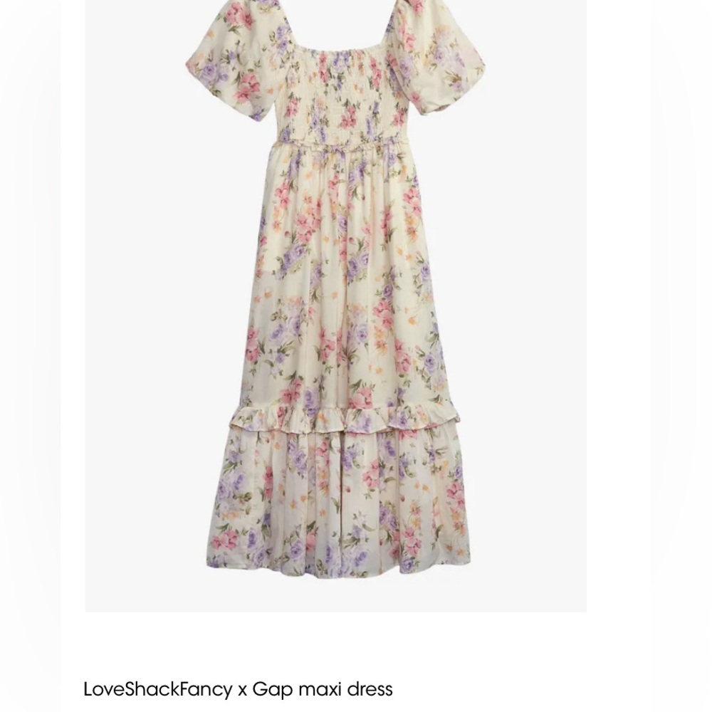 Gap X LoveShackFancy Floral Puff Maxi Dress
